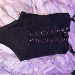 Black and gold bodysuit